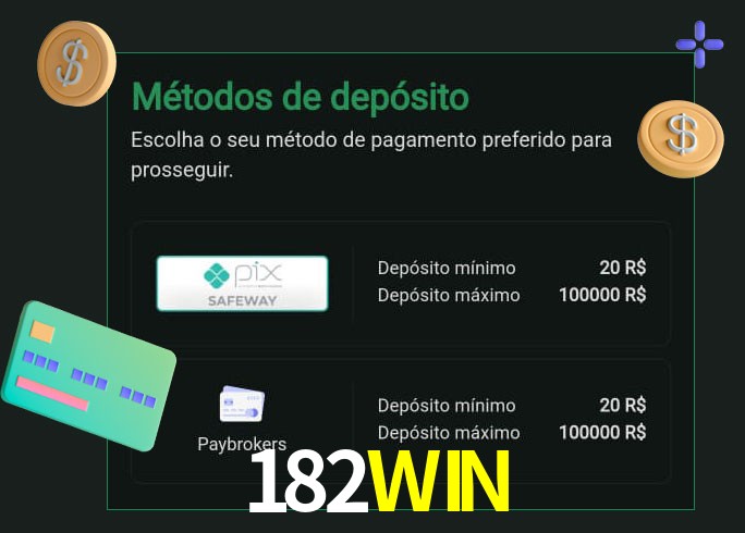 O cassino 182WIN oferece uma grande variedade de métodos de pagamento